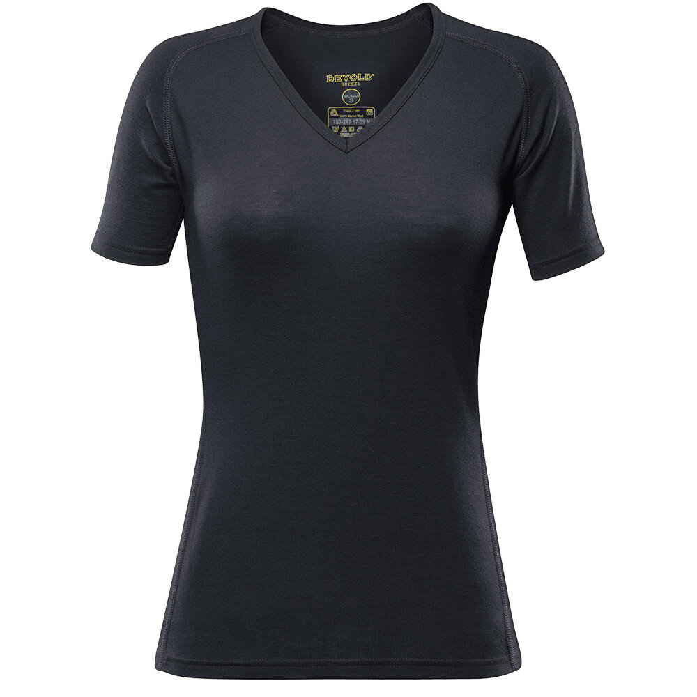 Merino tričko Devold BREEZE WOMAN T-SHIRT V-NECK - velikost XS