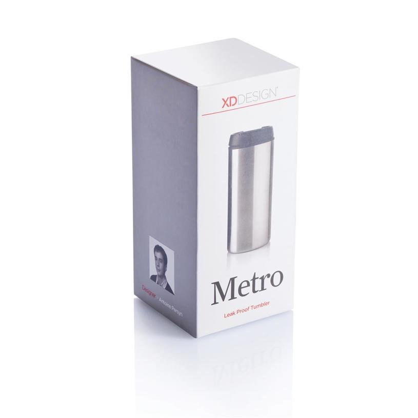 Stříbrný hrnek termo XD Design Metro - objem 300 ml