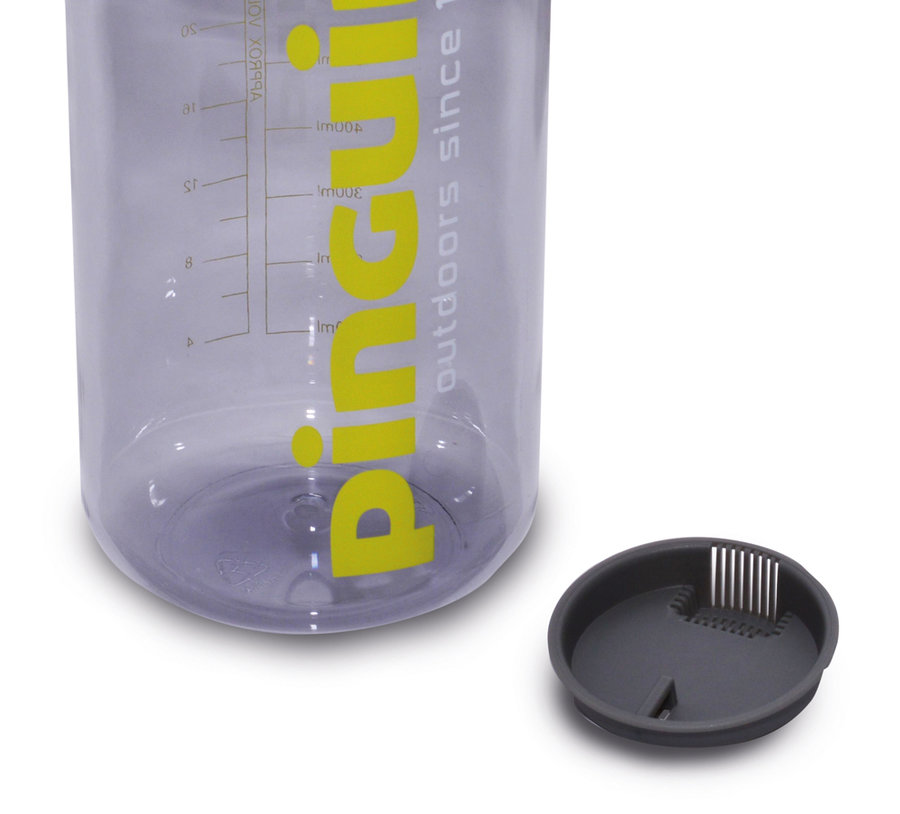 Šedá plastová láhev Pinguin Tritan Slim Bottle - objem 0,65 l