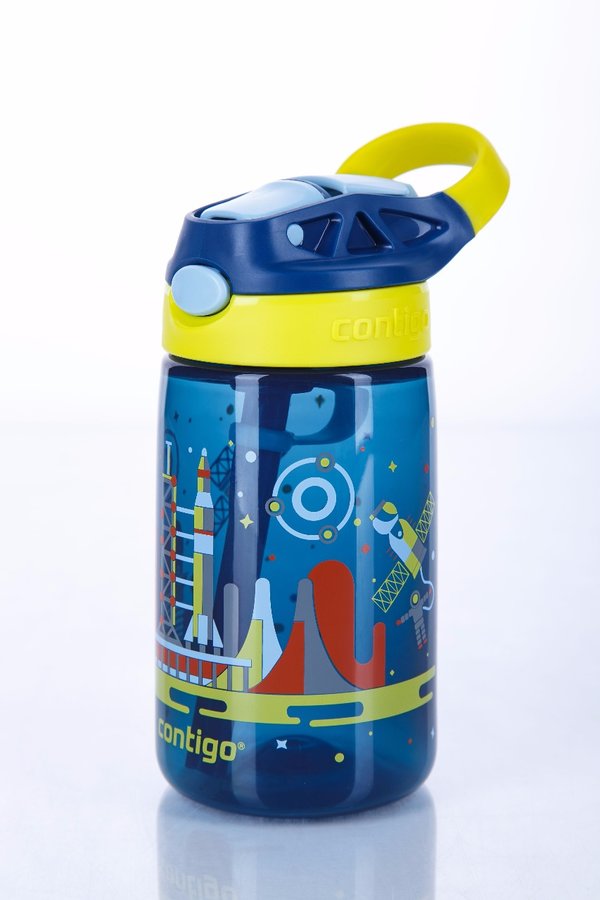 Modrá dětská láhev s brčkem Contigo Autospout HL James 420 - objem 0,4 l