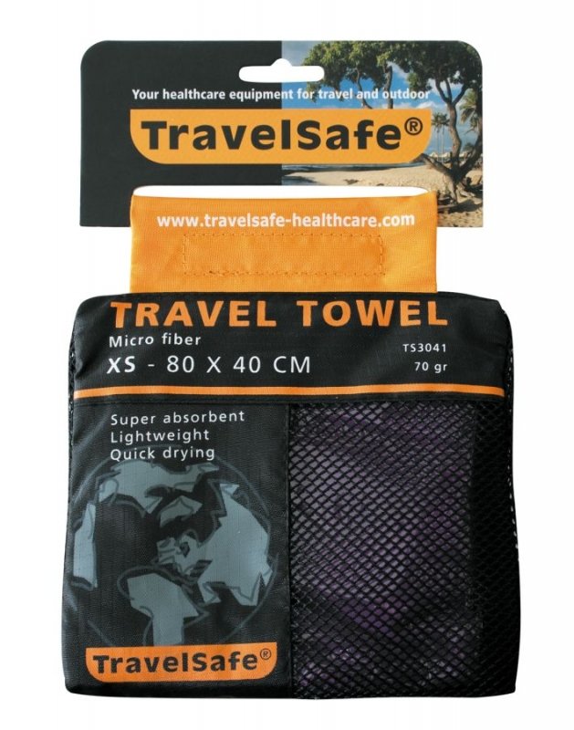 Fialový rychleschnoucí ručník TravelSafe Microfiber Towel - velikost XS a 80x40 cm